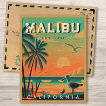 Malibu California Retro Sunset Souvenirs jaren 195
