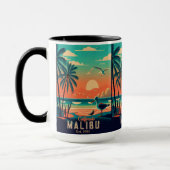 Malibu California Retro Sunset Souvenirs jaren 195 Mok (Links)