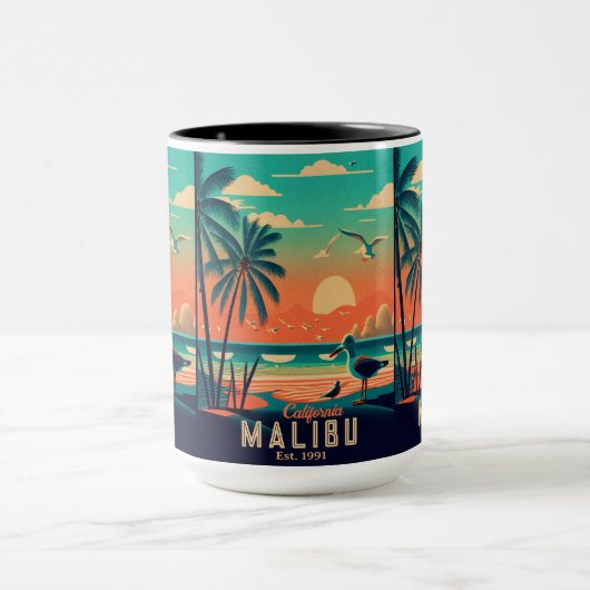 Malibu California Retro Sunset Souvenirs jaren 195 Mok (Midden)