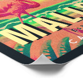 Malibu California Retro Sunset Souvenirs jaren 195 Poster (Hoek)