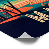 Malibu California Retro Sunset Souvenirs jaren 195 Poster (Hoek)