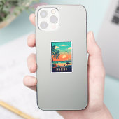 Malibu California Retro Sunset Souvenirs jaren 195 Sticker (Telefoon)