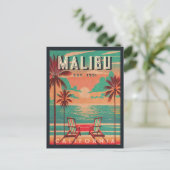 Malibu California Retro Sunset Souvenirs jaren 70 Briefkaart (Staand voorkant)