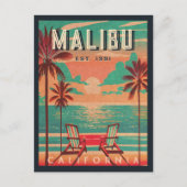 Malibu California Retro Sunset Souvenirs jaren 70 Briefkaart (Voorkant)