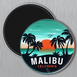 Malibu California Retro Sunset Tropische Souvenirs Magneet