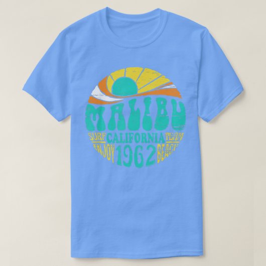 Malibu California Retro Surf Team Beach T-shirt (Design voorkant)