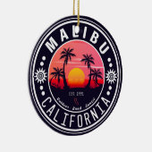 Malibu California Retro Zonsondergang Palmbomen ja Keramisch Ornament (Rechts)