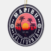 Malibu California Retro Zonsondergang Palmbomen ja Keramisch Ornament (Links)