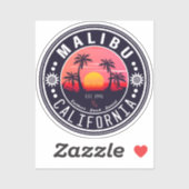 Malibu California Retro Zonsondergang Palmbomen ja Sticker (Vel)