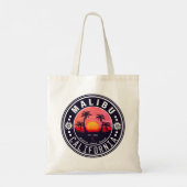 Malibu California Retro Zonsondergang Palmbomen ja Tote Bag (Achterkant)