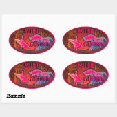 Malibu California roze surfer golft kunst stickers (Vel)