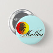 Malibu California Souvenir Ronde Button 5,7 Cm (Voorkant /achterkant)