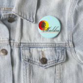 Malibu California Souvenir Ronde Button 5,7 Cm (In situ)