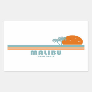 Malibu California Sun Palm Trees Rechthoekige Sticker