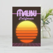 Malibu California sunset reisposter Kaart (Staand voorkant)