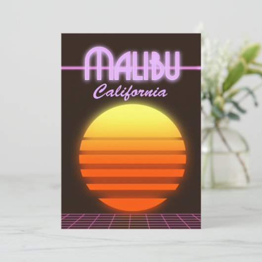 Malibu California sunset reisposter Kaart (Staand voorkant)