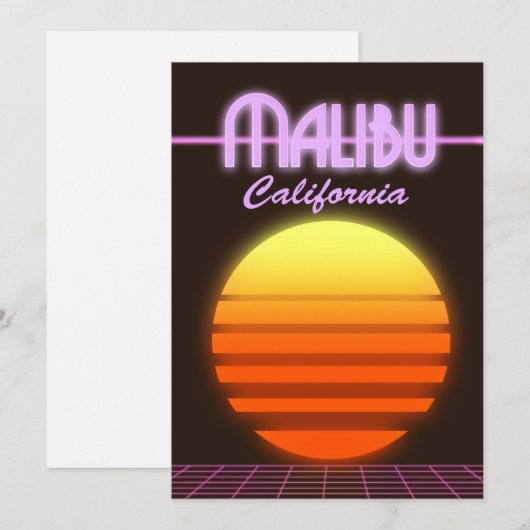 Malibu California sunset reisposter Kaart (Voorkant / Achterkant)