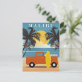 Malibu, California Travel Poster, Briefkaart (Staand voorkant)