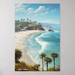 Malibu California Verenigde Staten Vintage Travel Poster