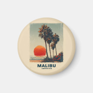 Malibu California Vintage Travel Poster Magneet