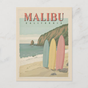 Malibu, Californië Briefkaart - Zon, Zand en Surf