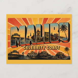 Malibu Californië Celebrity Coast Vintage Reis Briefkaart