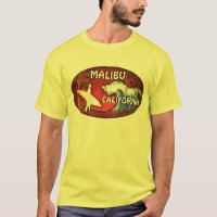 Malibu Californië geel surf golf kunst jongens t-s
