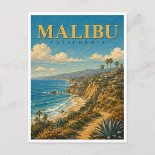 Malibu Californië Kustkliffen GeoSaga Briefkaart