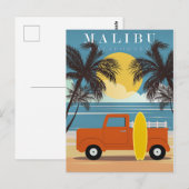 Malibu, Californië Reisposter, Briefkaart (Voorkant / Achterkant)