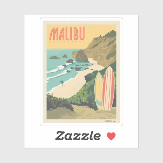 Malibu, Californië Sticker (Vel)