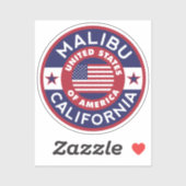 MALIBU, Californië Sticker (Vel)