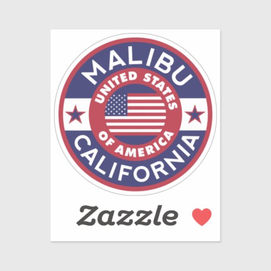 MALIBU, Californië Sticker (Vel)