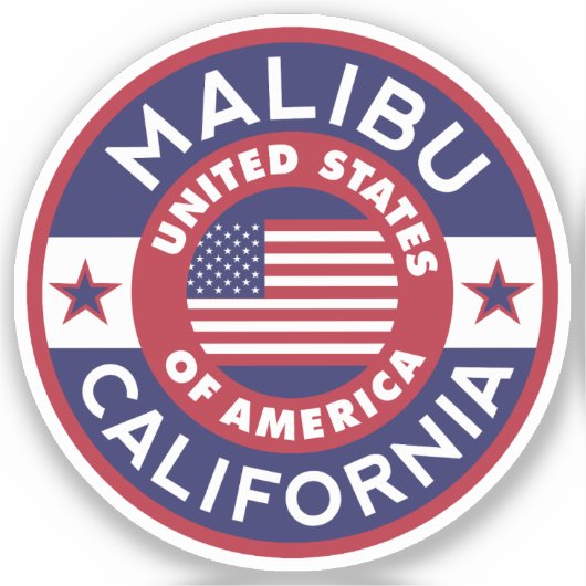 MALIBU, Californië Sticker (Voorkant)