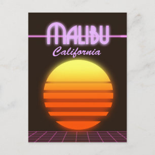 Malibu Californië zonsondergang reisposter Briefkaart