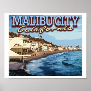 MALIBU CITY - LOS ANGELES CALIFORNIA POSTER