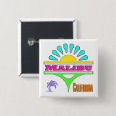 "Malibu Colorful 1"-Button Vierkante Button 5,1 Cm (Voorkant /achterkant)