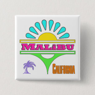 "Malibu Colorful 1"-Button Vierkante Button 5,1 Cm