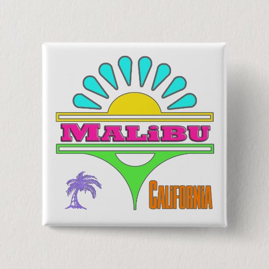 "Malibu Colorful 1"-Button Vierkante Button 5,1 Cm (Voorkant)