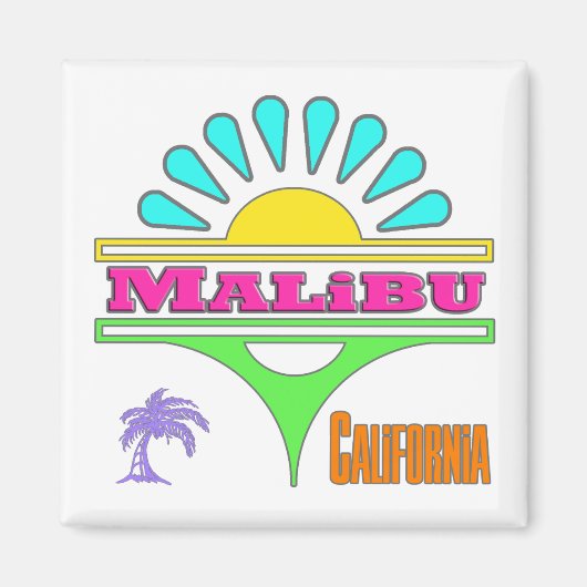 "Malibu Colorful 1" Magnet (Voorkant)