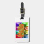 "Malibu" Colorful Palms Bagagelabel (Voorkant verticaal)