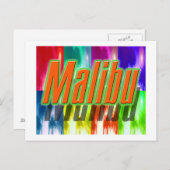 "Malibu" Colorful Palms Briefkaart (Voorkant / Achterkant)