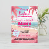 Malibu Doll Beach Pool Verjaardag Kaart (Staand voorkant)