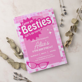 Malibu Doll Besties Strand Verjaardag Roze Glitter Kaart