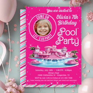 Malibu Doll Pool Verjaardagsfeestje Kaart
