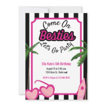 Malibu Doll Verjaardag Zwart Wit Streep Tropisch