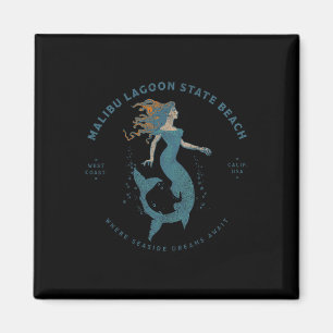 Malibu Lagoon State Beach California Retro Vintage Magneet