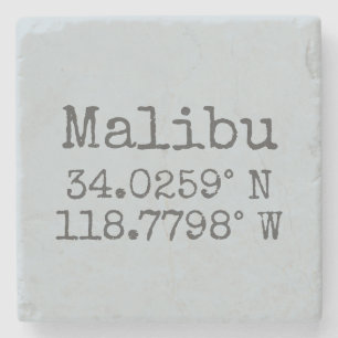 Malibu Latitude Longitude Stenen Onderzetter