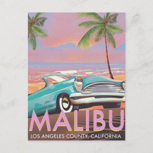 Malibu, Los Angeles, reisposter uit Californië Briefkaart