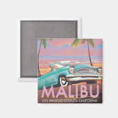 Malibu, Los Angeles, reisposter uit Californië Magneet (Voorkant / Achterkant)
