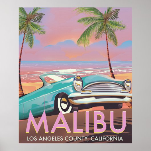 Malibu, Los Angeles, reisposter uit Californië Poster (Voorkant)